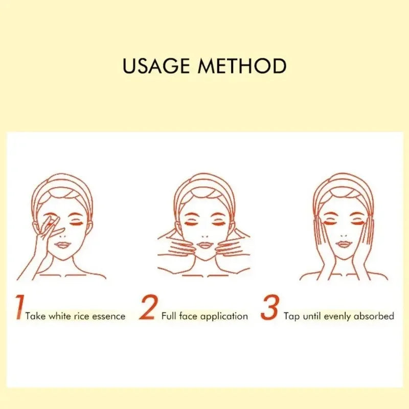 White Rice Face Serum Shrink Pores Moisturizing Elastic Skin Cream Smooth Wrinkles Younger for Glowing Skin Firm Care Essence