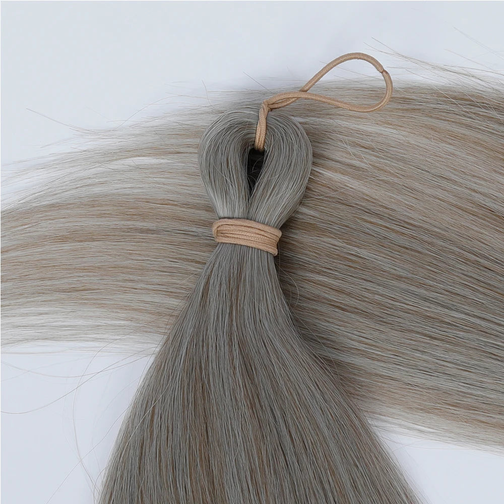 Magicae Braiding 28inches Hair 72cm Heat Resistant Ash Blonde Ombre Brown Sliver White 60# Cold Fusion Micro Crochet Hair Weave