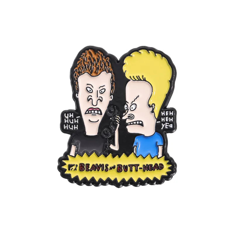 Movie Comedy Animated Brooch Enamel Pins Funny Cartoon Characters Metal Brooch Lapel Badge Jewelry Accessories Friends Gifts