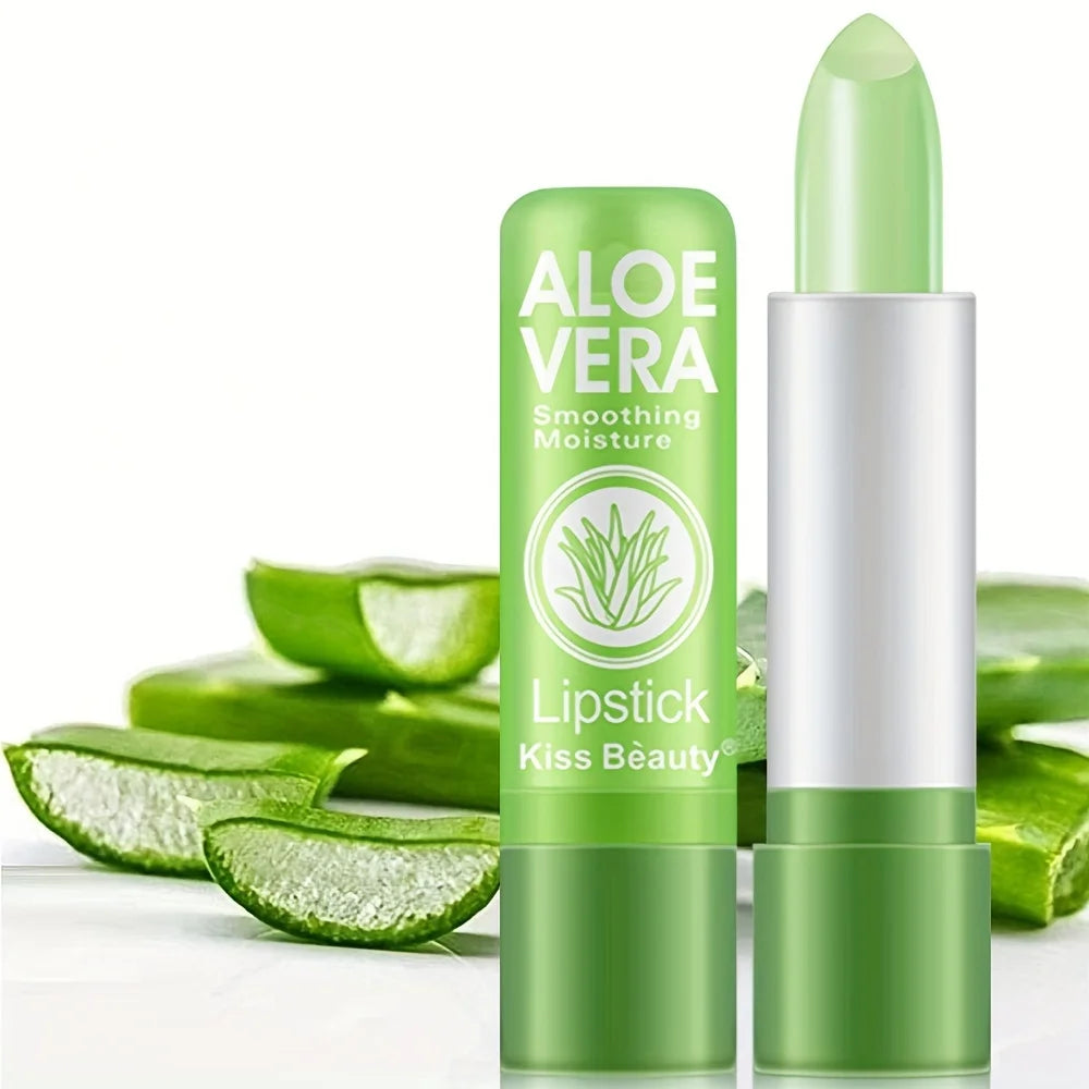 Aloe Vera Color Changing Lipstick Long Lasting Lip Make-up for Women Moisturizing Waterproof Lip Care Plumper Tinted Lip Gloss
