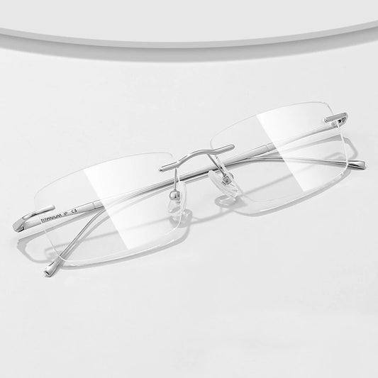 Ultra-light Pure Titanium New Rimless Glasses Frame Anti-blue Light Optical Frames Customize Prescription Eyeglasses for Men