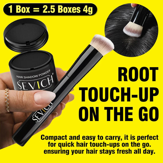 SEVICH Hairline Powder With Brush Black Root Cover Up Instant Waterproof Hairline Shadow Powder Hair Concealer Coverage Makeup