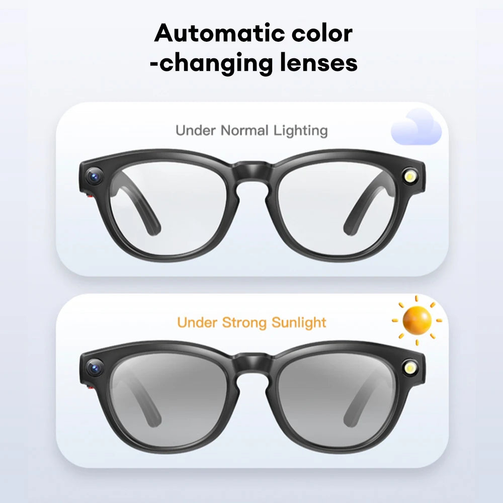 HYUNDAI Q8 Bluetooth glasses headset 5.4 4K HD camera AI model 98% accuracy Super built-in battery fashion sunglasses