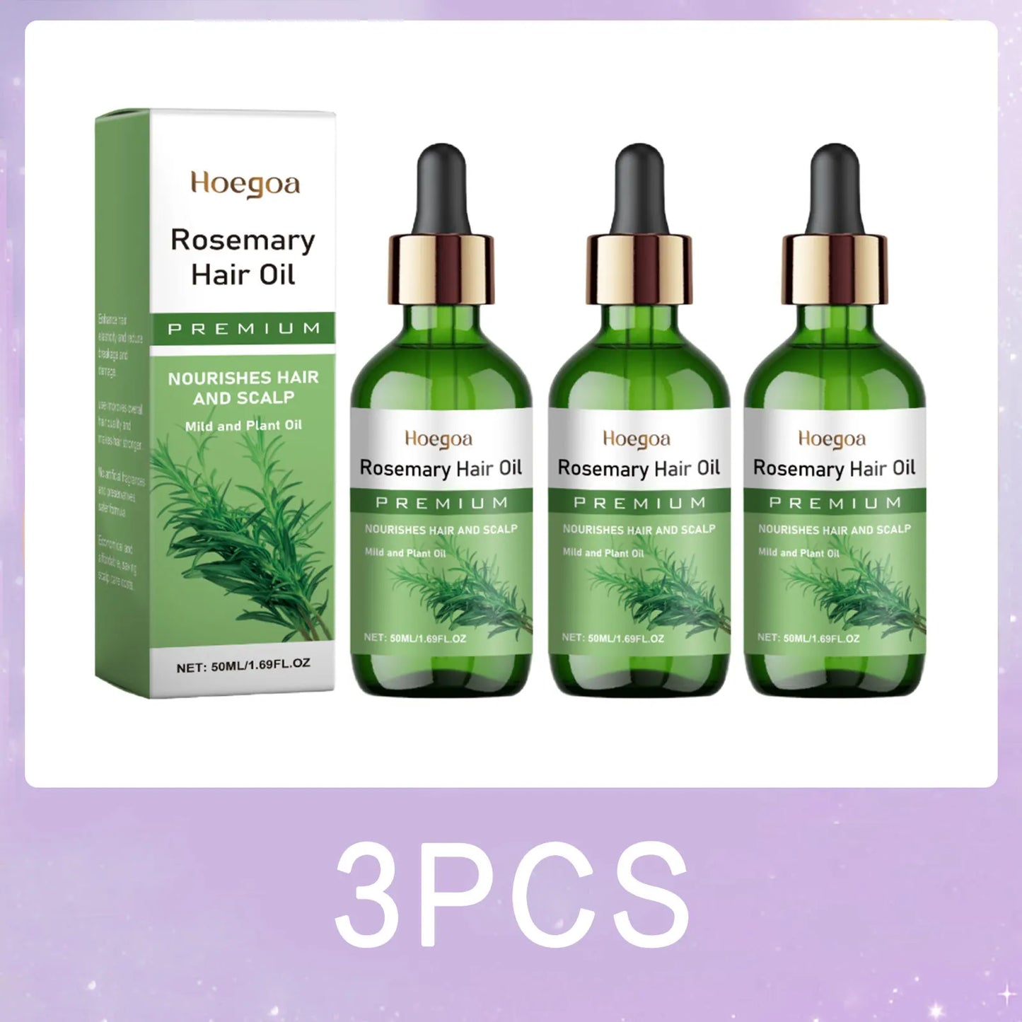 Rosemary Hair Oil for Hair Growth Growing Thicken Scalp Treatment Nourishing Volumizing Anti-Breakage Hair Strengthening Serum