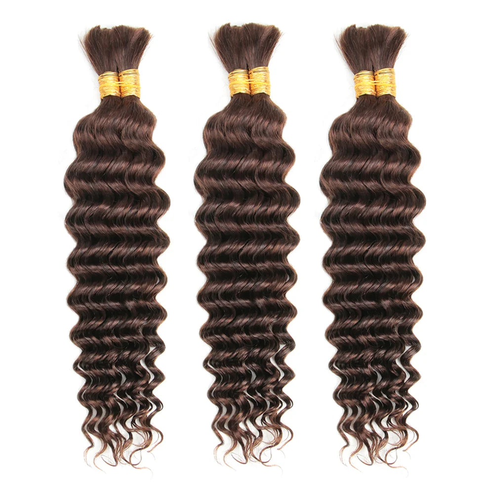 Deep Wave Bulk 100% Human Hair Braiding Blonde Ginger Curly Brazilian Hair for Human Hair Extensions for Micro Braiding No Weft