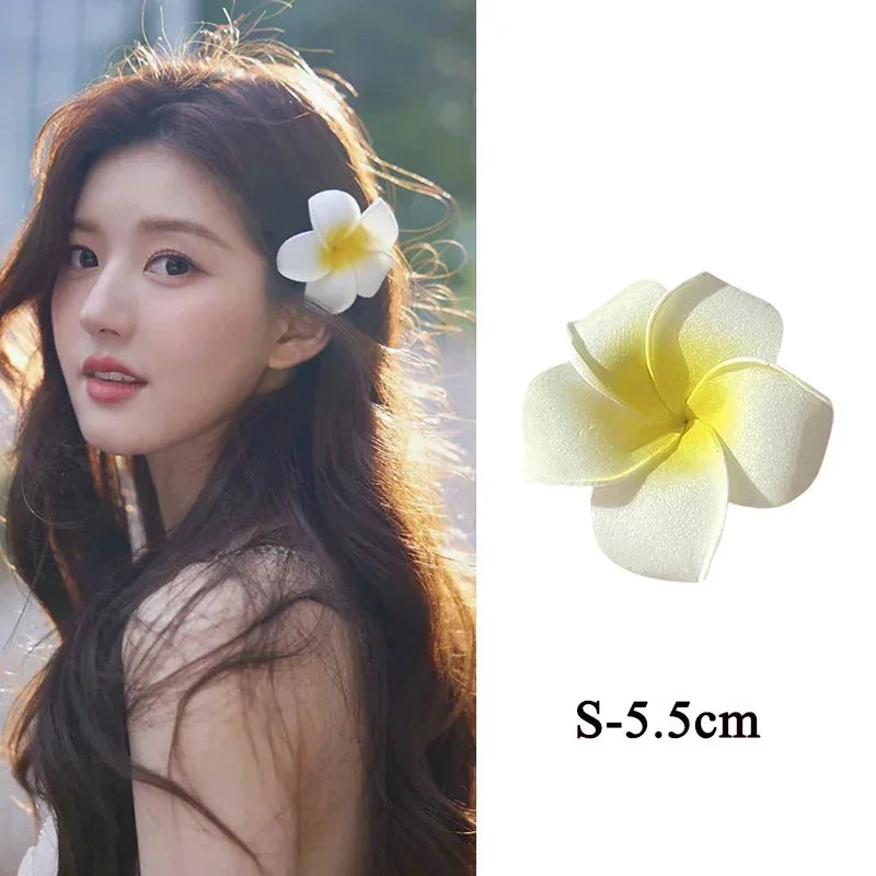 Fashion Women Plumeria Flower Hair Clips Girls Aesthetic Hairpins Egg Flower Barrette Party Bag Hair Accessories