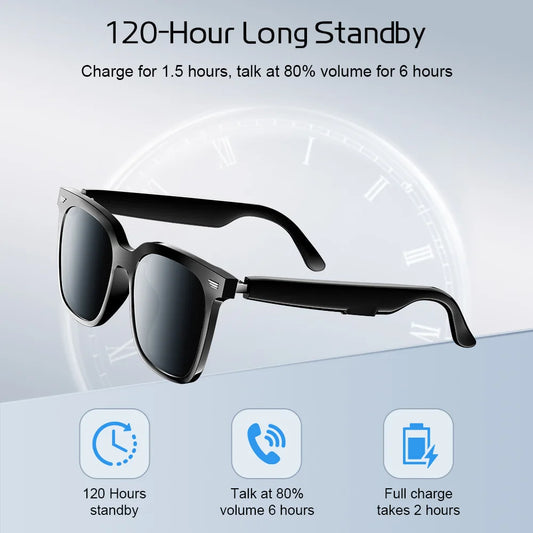Smart Glasses AI Wireless Glasses Bluetooth Call Prescription Glasses Custom Wireless Earphones Men's Sunglasses UV Protection