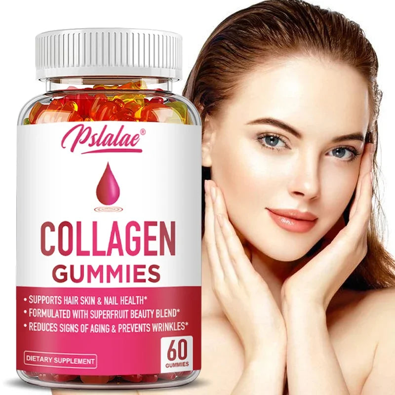 Collagen Gummies for Antioxidant Skin, Hair, Joints, Calcium Absorption, Digestion Immune System Health Supplement, Non-GMO