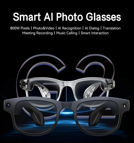 4K Smart Photo Glasses 800W Pixel Shooting Camera Chat GPT Video Voice Call Translation Bluetooth Glasses For Men Women