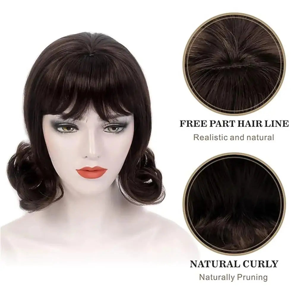 Black Anti-warped Hair Bun Short Hair Chemical Fiber Synthetic Wig | Asian TV Series Age Sense Women's Wave Wig