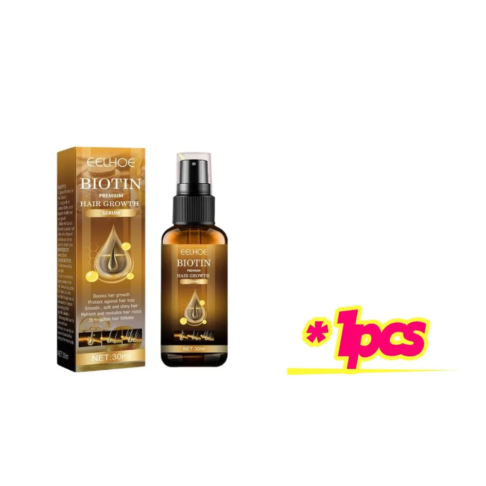 5/3/1pcs Biotin Fast Hair Growth Products Anti Hair Loss Serum Spray Prevent Baldness Treatment Scalp Beard Beauty Hair Care