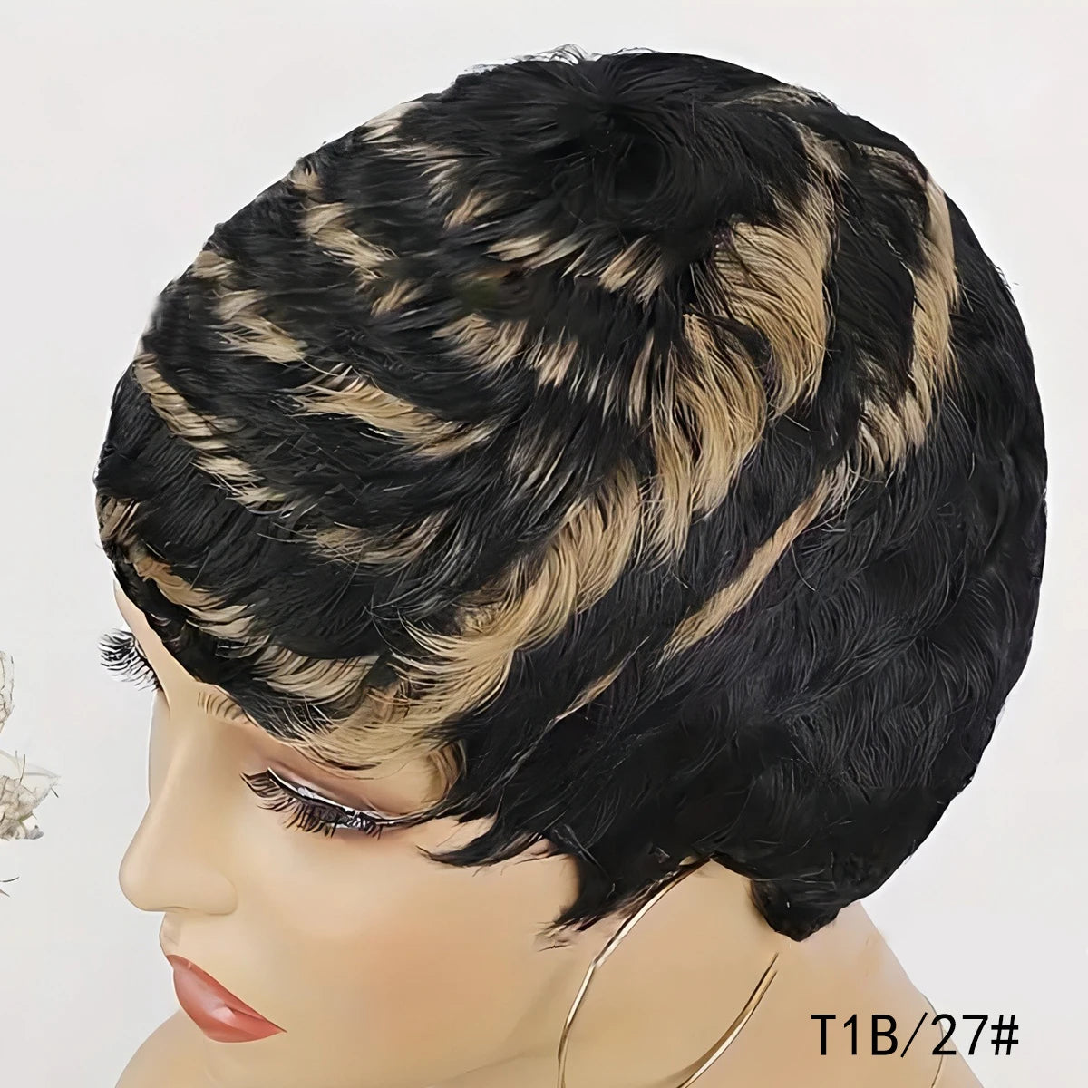 Synthetic Short Pixie Cut Wigs For Women Pixie Cut Short Wavy Layered Wigs Black Wavy Wigs Short Wigs Pixie Cut Wigs For Women