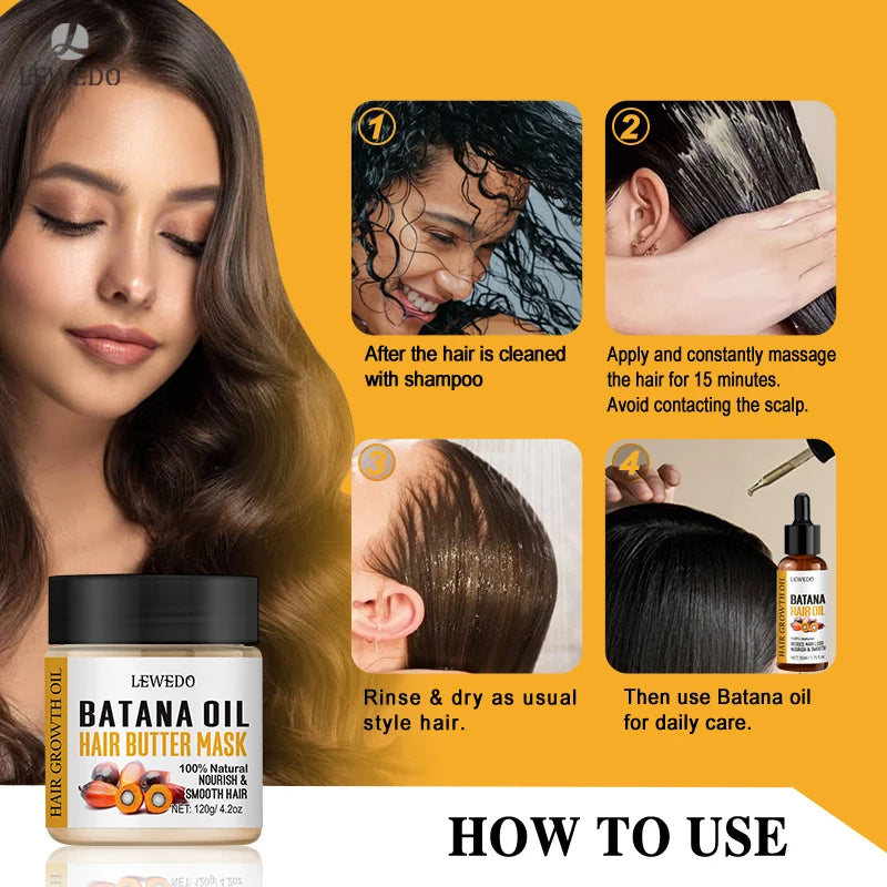 Batana Oil Africa Women Traction Alopecia Treatment Batana Hair Spray 100% Natural Hair Regrowth Hair Loss Crazy Fast Growth Oil