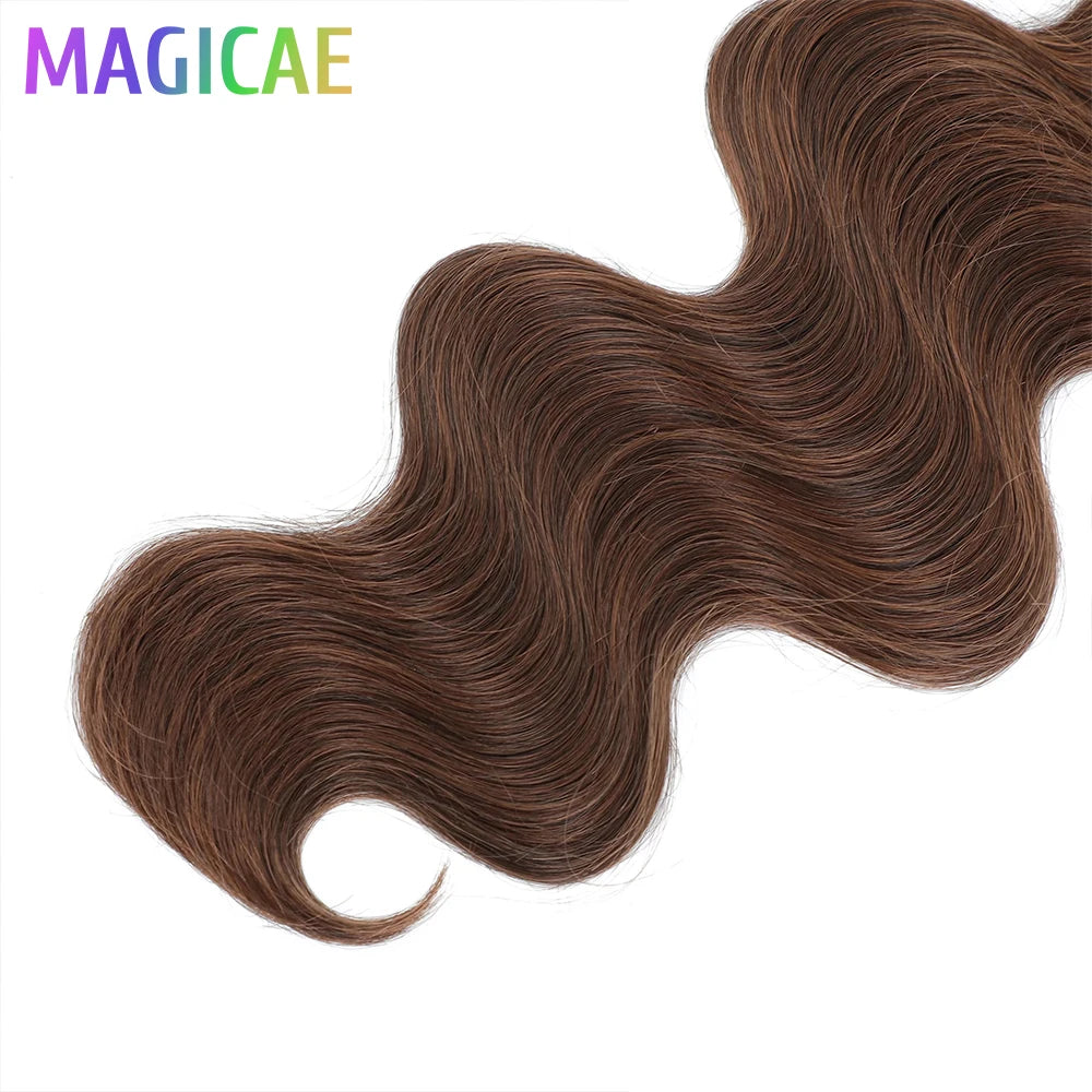 Long Wavy 26inches Body Wave Ombre P12/16/613 Light Brown 6# Blond 613 High Tempature Synthetic Hair Bundles Natural Soft Hair