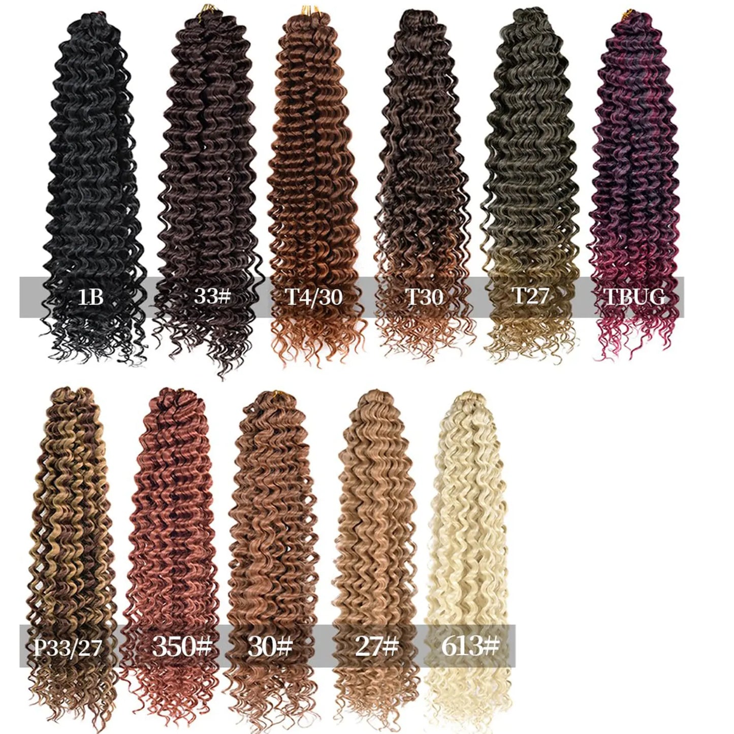 Deep Wavy Twist Crochet Hair Boho Braid Hair Synthetic Curly Hair Crochet Braids High Temperature Fiber Braiding Hair Extensions
