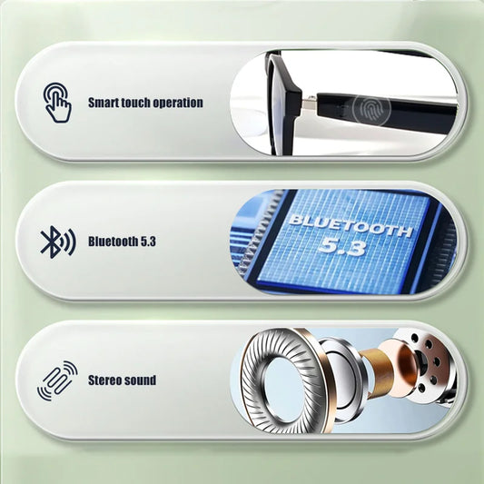 LIGE Fashion AI Smart Bluetooth Glasses Voice Assistant Bluetooth Call Playing Music Men Women Smart Sunglasses Camera Control