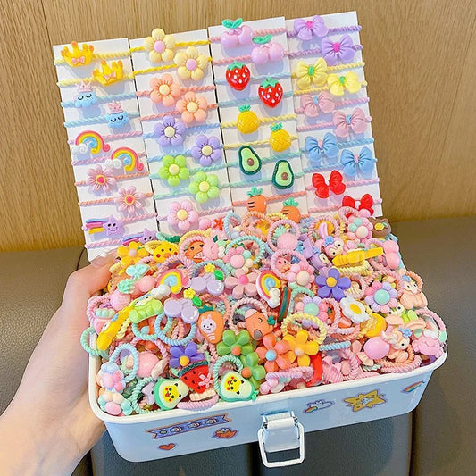10Pcs/Set Fashion Cute Children's Rubber Band Girl's Hair Ties High Elastic Durable Hair Accessories Do Not Hurt Hair Scrunchie