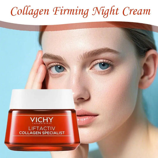 VICHY Collagen Firming Night Cream Reduces Wrinkles Make Skin Clear Tighten Skin For Every Skin Type Moisturizing Cream