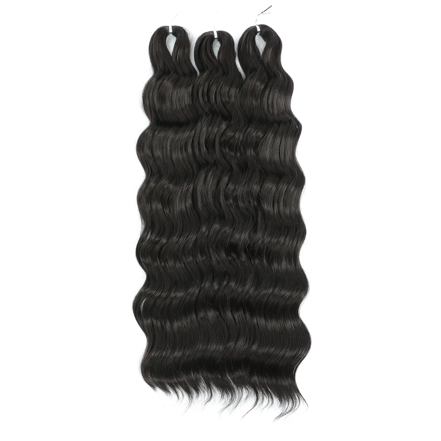 Anna 3Pcs Crochet Braids Ombre Rainbow Loose Water Wave 24Inch 300G Braiding Sliver White Synthetic Hair Extension Body Wavy
