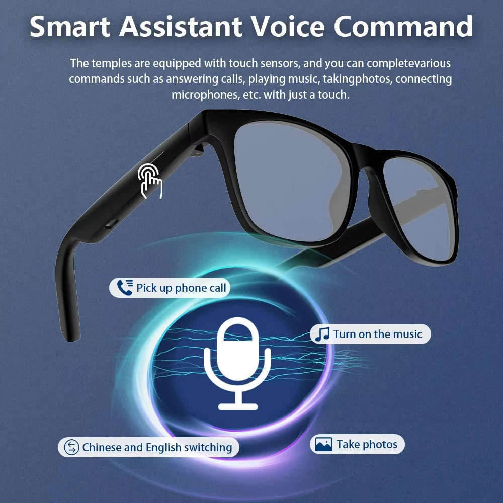 OPPO Bluetooth Smart Glasses AI Translation Object Recognition with Camera for Taking Photos Voice Assistant Calling and Music
