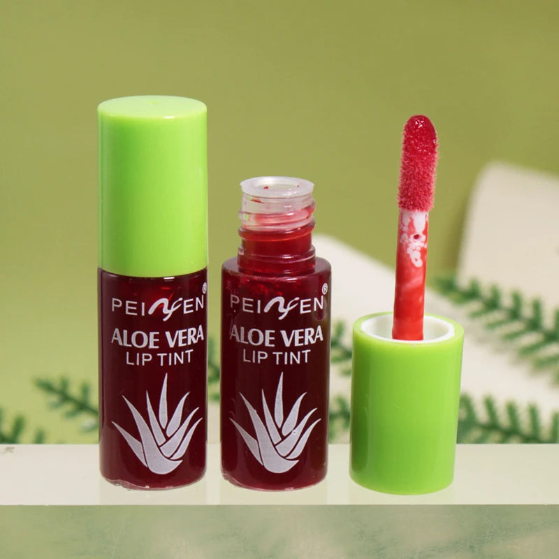 6Pcs Aloe Vera Lip Tinted Set,Hydrating&Moisturizing Lip Glaze Lipstick Makeup,Long-Lasting Lip Oil Lip Balm for Festival Gift