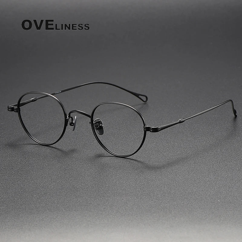 Pure Titanium Glasses Frame men Women Vintage Round Brand Design Eyeglasses Frame male New Titan Eyewear High Quality spectacles