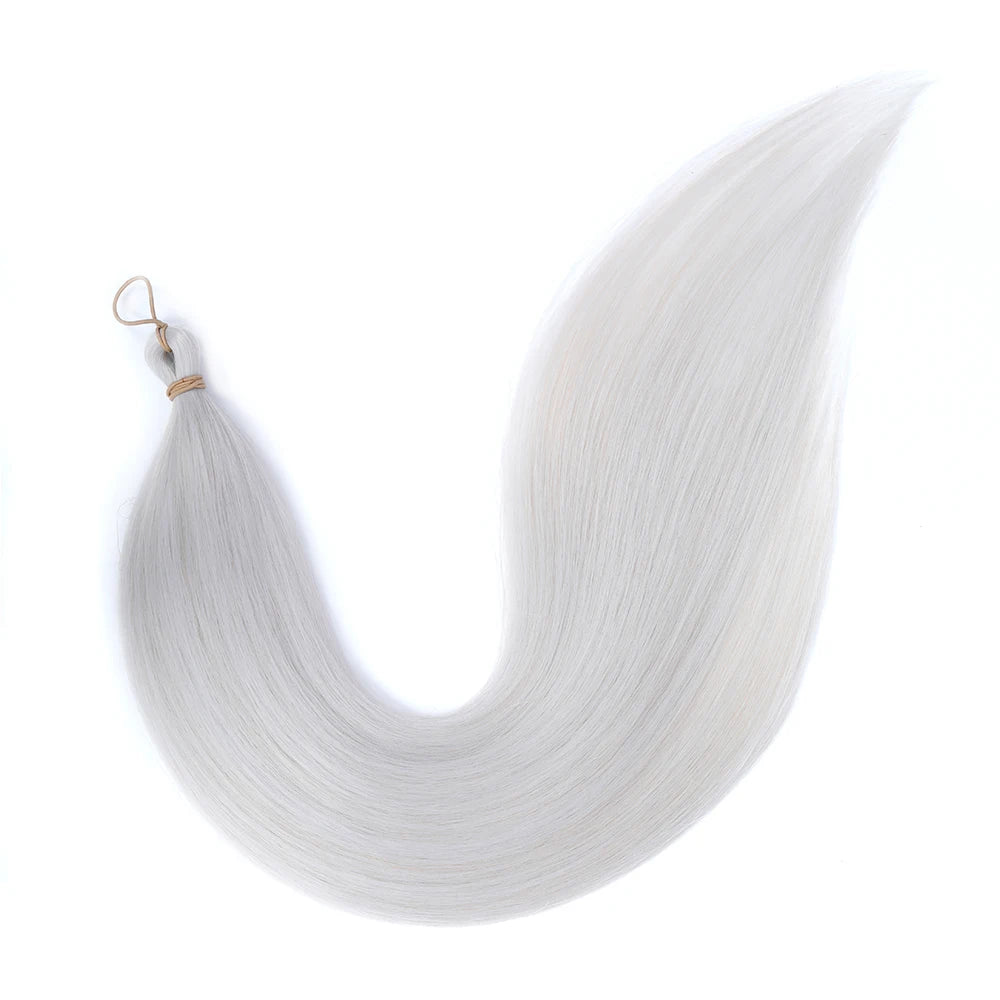 Magicae Braiding 28inches Hair 72cm Heat Resistant Ash Blonde Ombre Brown Sliver White 60# Cold Fusion Micro Crochet Hair Weave