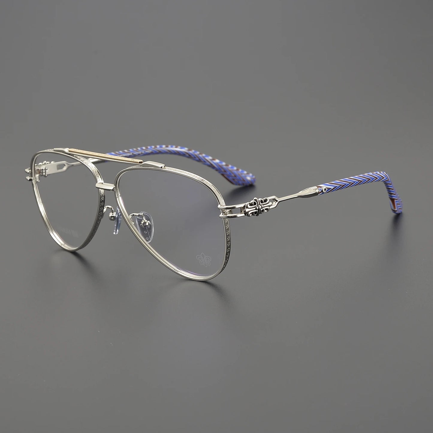 New Fashionable Large Frame Pilot Eyeglasses Frame Titanium Luxury Men's and Women's High Quality Optical Prescription Glasses