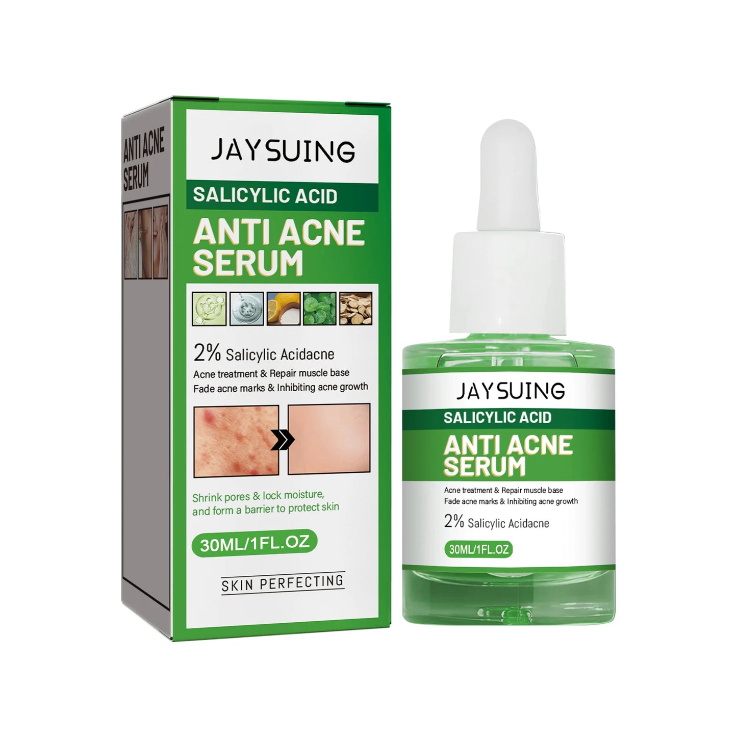 Salicylic Acid Anti Acn-e Serum Essence Controls Oil Shrinks Pores Removes Blackheads & Acne Repairs Acne Marks Moisturizes Face