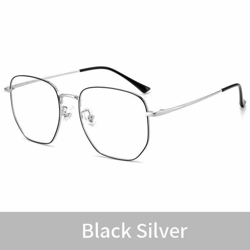 Xbora Trendy Luxury Retro Women's Prescription Eyewear Frame Pure Titanium Casual Polygonal Men's Optical Glasses 122204
