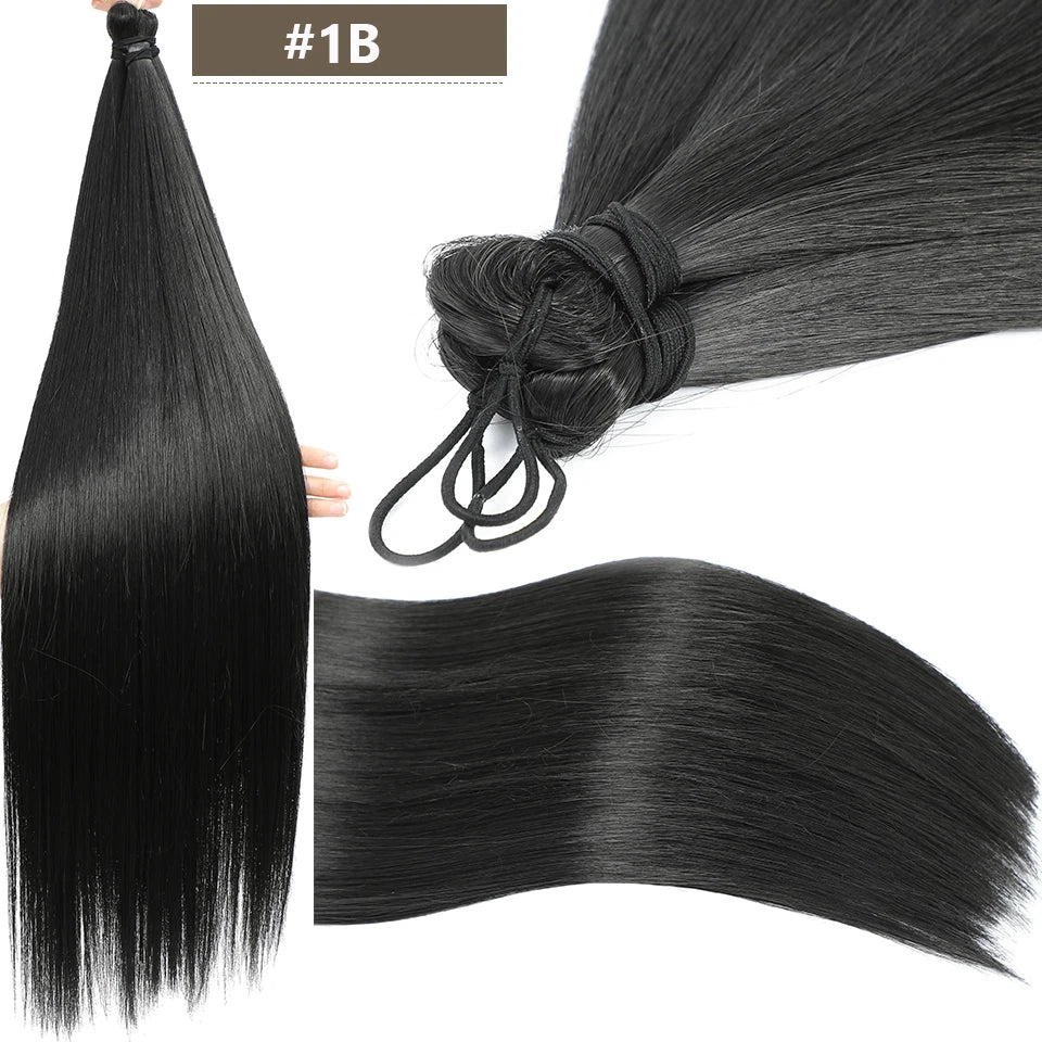 Magicae Crochet Braiding Ombre Blond 27/613 Synthetic Silky Straight Hair Extensions 28 Inches 300Grams 3Pcs/Lot Heat Resistant