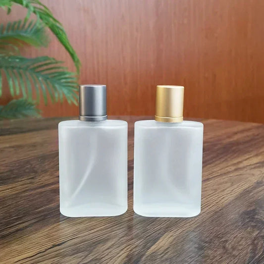 25/50/100ml Screw Top Sandblasted Glass Perfume Bottle Liquid Spray Bottle Empty Dispenser Bottle Empty Makeup Fine Mist Bottles