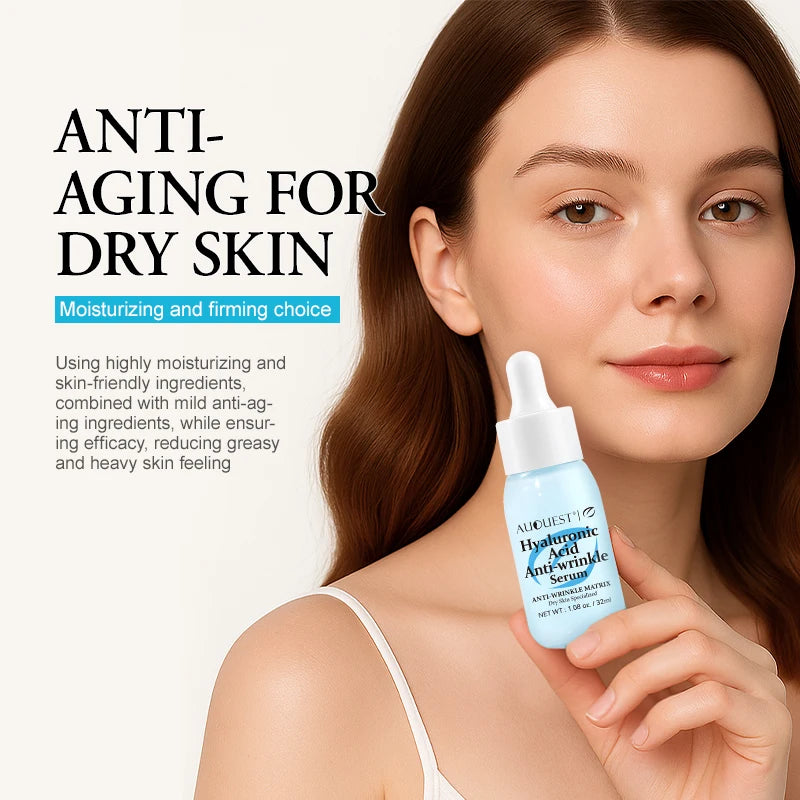 AUQUEST Hyaluronic Acid Anti-Aging Face Serum Whitening Anti-Wrinkle Fade Fine Lines for Glowing Skin Care