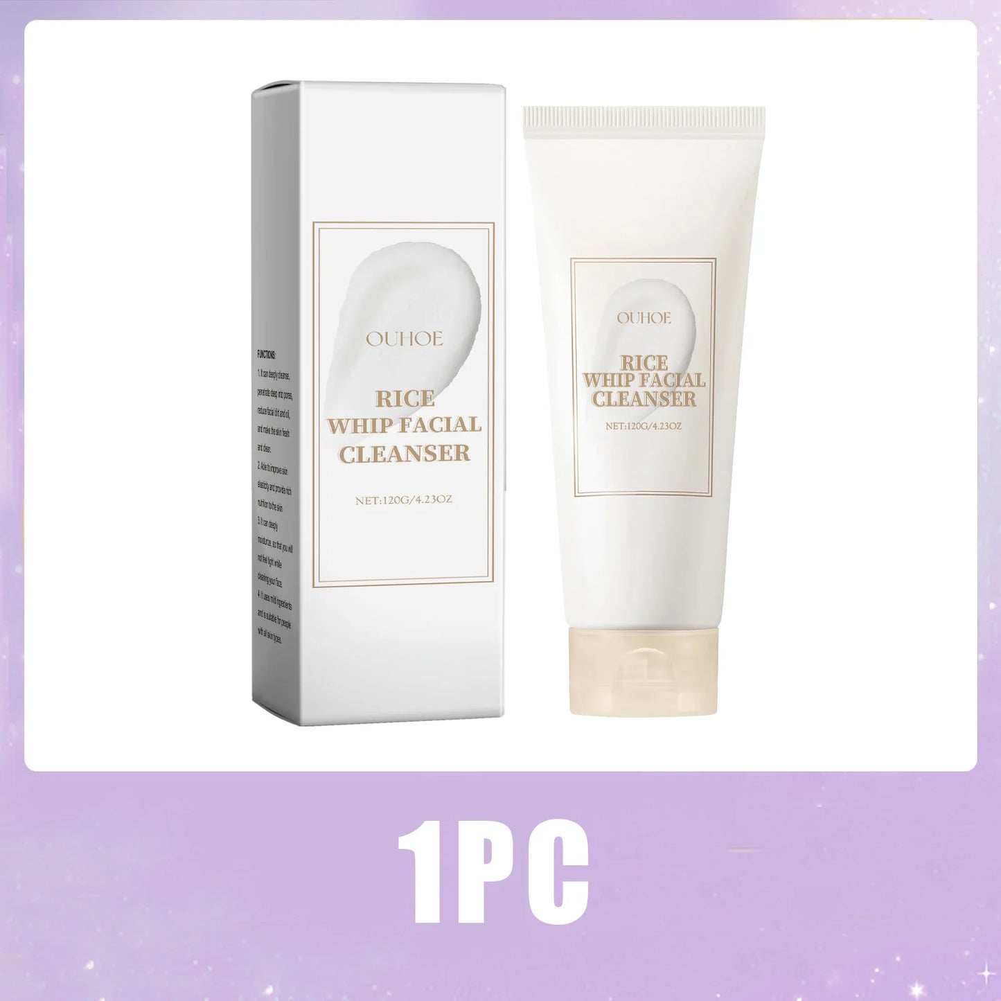 Rice Raw Pulp Facial Cleanser Face Wash Foam Pore Cleansing Moisturizing Exfoliation Brighten Skin Rejuvenation Makeup Remover