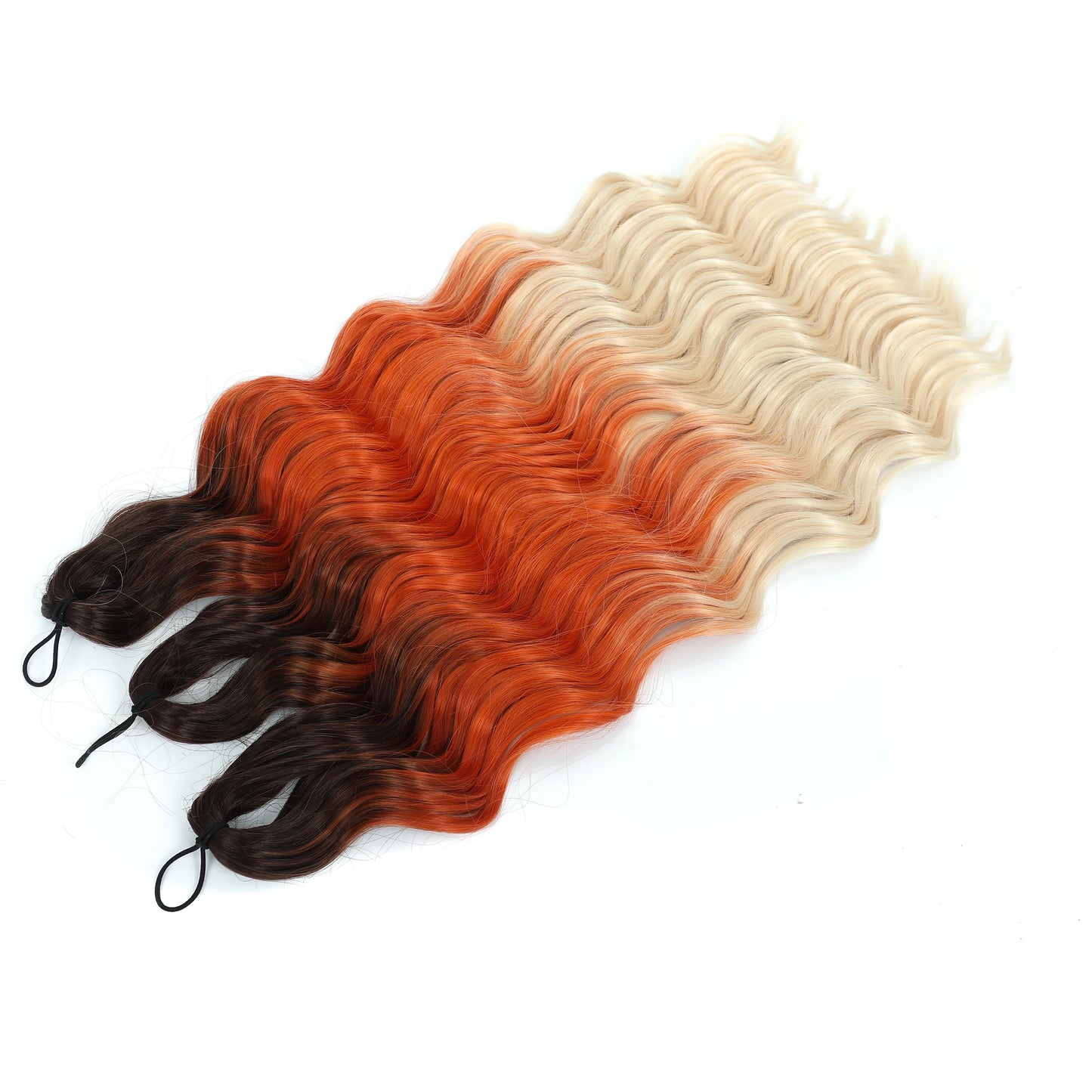 Anna 3Pcs 24Inches Body Water Wave Crochet Braids Pink Ombre Colored Rainbow Hair Extensions Gray White Braiding Hair Blond 613