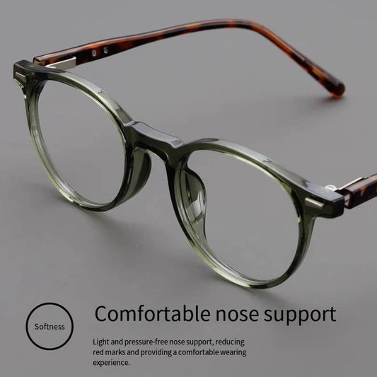 Personality Simple Round Glasses Frame Men Women Ultralight TR90 Rivet Frame Anti Blue LIight Transparent Lens Optical Eyewear