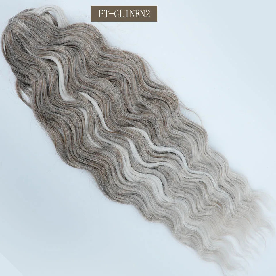 24Inches Pink Water Deep Wave Crochet Braiding 300g Ombre Brown White Synthetic Hair Extension Body Wavy Braids Hair Blond Twist