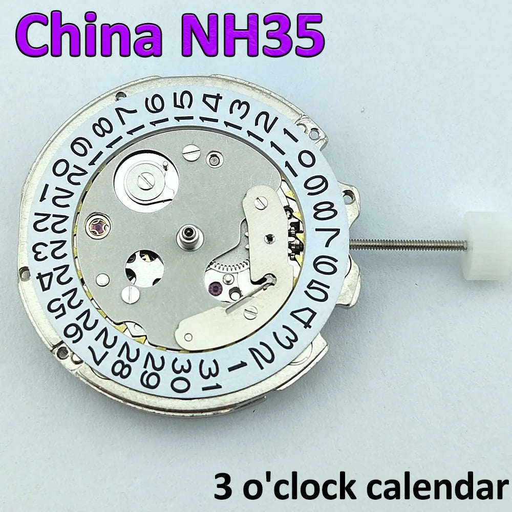 China NH35 Movement Can Replace The Japanese NH35 Movement Date At 3 o'clock White Calendar High Accuracy Automatic Mechanical