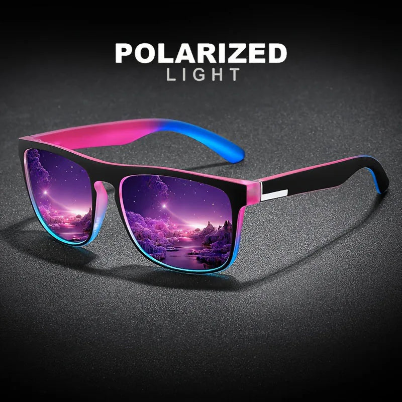 3Pcs Fantasy Gradient Mutipcolor Square Polarized Sunglasses AntiGlare UV400 Glasses Summer Party Driving Fishing Christmas Gift