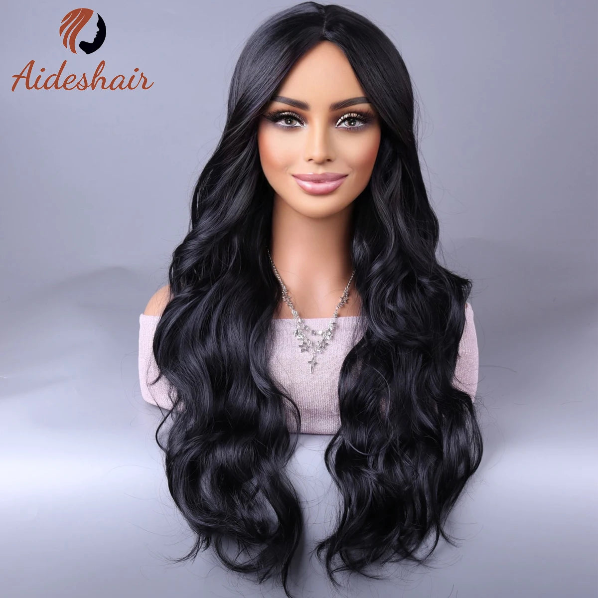 synthetic wig Europe and the United States new midsection long curly hair wig is versatile