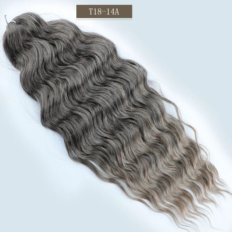 24 inches Body Deep Wave Crochet Braiding Pink Ombre Brown Hair Extensions Water Colored Braids Hair Blond Curly Hair Bundles