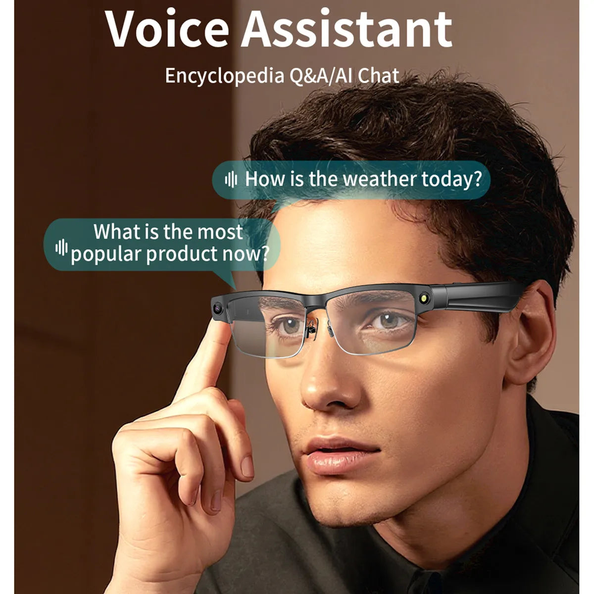 Smart Glasses Myopia Prescription 8MP HD Camera AI Object Recognition Anti Shake Video Recording Bluetooth Call Smart Eyeglasse
