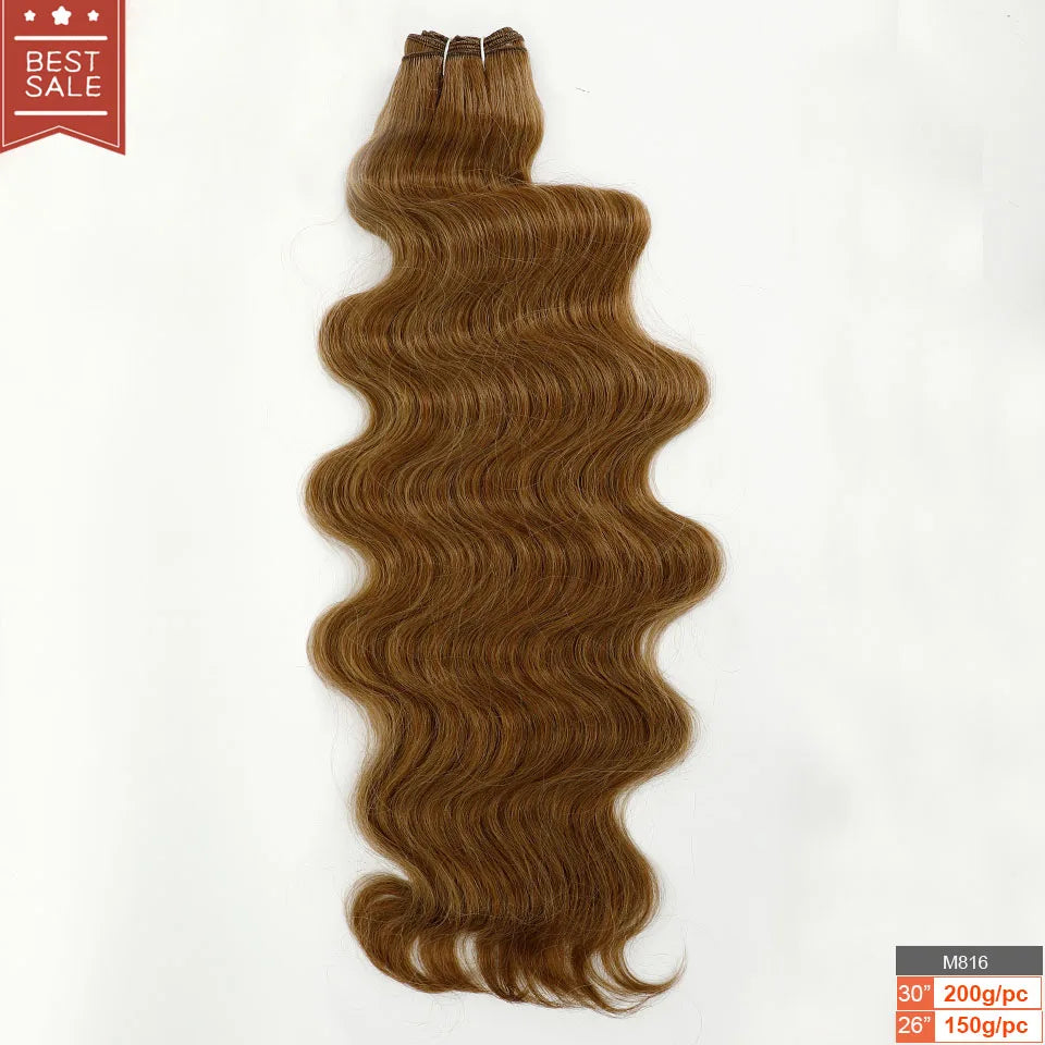 Magicea 26"&30" Brown Body Wave Bundles Ponytail Hair Extensions Heat Resistant Fiber Hair Thick Synthetic Hair Extensions