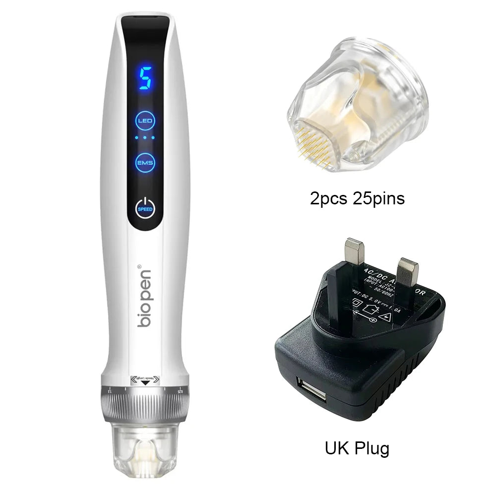 Bio Pen Q2 EMS Microneedling Beauty Device 9pins 14pins 25pins Titanium Derma Pen Needle Cartridge For Skin Care & Hair Growth