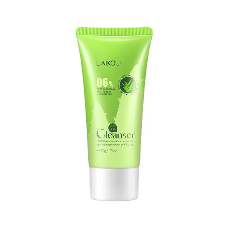50g Aloe Vera Facial Cleanser Shrink Pores Oil Control Moisturizing Acne Anti Aging Wrinkle Hydration Cleansing Face Skin Care