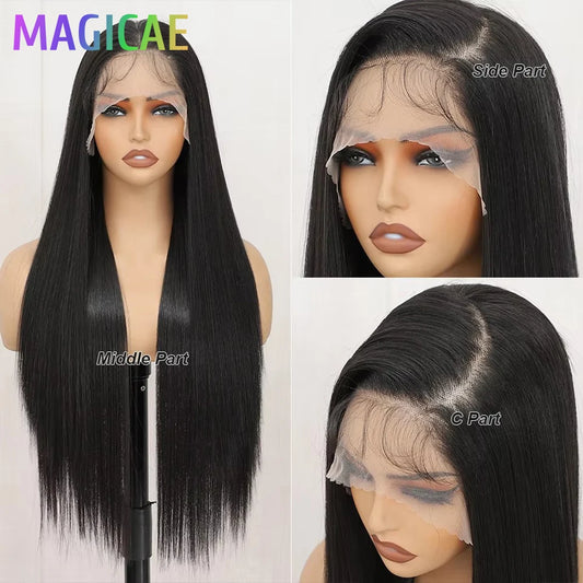 30Inch 13X4 Straight Lace Frontal Wigs Light Brown P12/24 Ombre Colored Pre-pluck Soft Natural High Temperature Cosplay Wigs