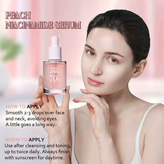 Korean Skincare Peach Niacinamide+Azelaic Acid Serum - Brightening & Soothing, For Glowing Skin