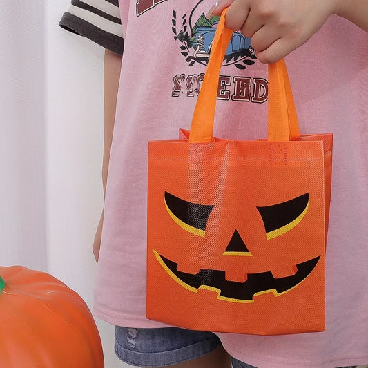 1-20pc Halloween Non-Woven Treat Bags Pumpkin Ghost Bat Mummy Monster Cat Pattern Totes Bag Trick or Treat Halloween Party Favor