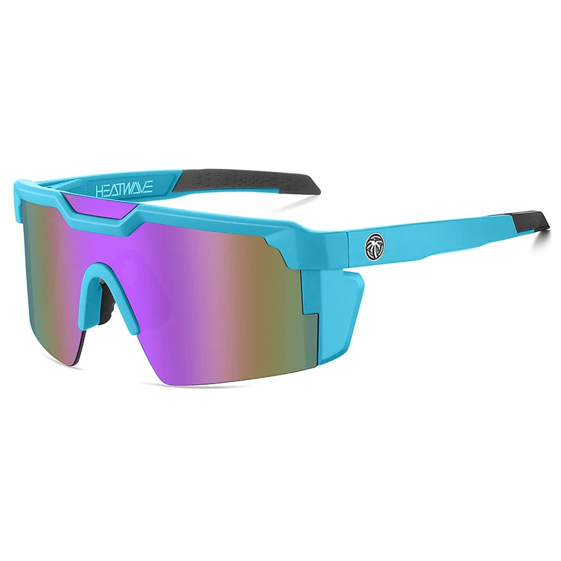 NEW High quality luxury Heat Wave brand sunglasses square Conjoined lens cycling Women men sun glasses UV400