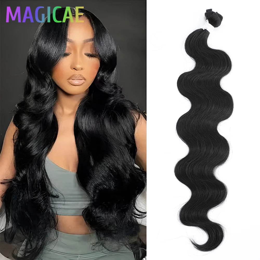 Magicae Blond 613 Body Wave Hair Bundles Natural Bio Fiber Ombre Blond Brown Hair Extensions Wholesale Price For Black Women